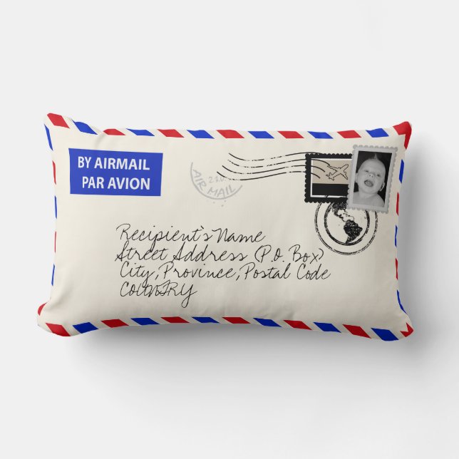 foto Upload Airmail Envelope Pillow Kussen (Voorkant)