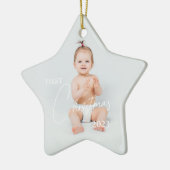 Foto uploaden Eerste Kerstmis Keramisch Ornament (Links)