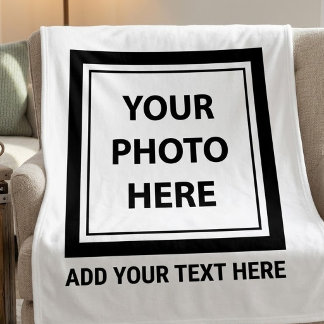 Foto uploaden en tekst toevoegen fleece deken