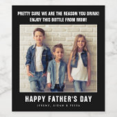 Foto Vaderdag Funny Wine Bottle Label Wijn Etiket (Enkel label)