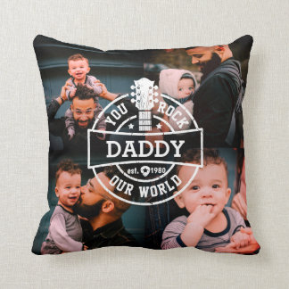 Foto Vaderdag You Rock Our World Cool Black Kussen