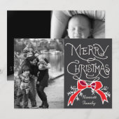 Foto Vakantie Kaart: Krijtbord Vrolijk Kerstfeest Feestdagenkaart (Voorkant / Achterkant)