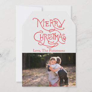Foto Vakantie Kaart: Typografie Vrolijk Kerstfeest Feestdagenkaart