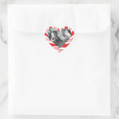 Foto Vakantie Stickers: Candy Cane Heart Lijst Hart Sticker (Tas)
