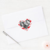 Foto Vakantie Stickers: Candy Cane Heart Lijst Hart Sticker (Envelop)
