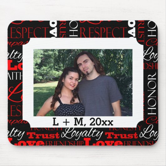Foto Valentijnsdag Word Collage Persoonlijk Muismat (Voorkant)