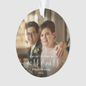 Foto van 1 Kerstmis, mevrouw LGBTQ, wit script Ornament (voorkant)