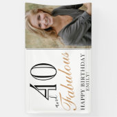 Foto van 40 en Fabulous Elegant 40th Birthday Spandoek (Verticaal)
