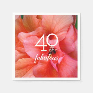 Foto van 40 en Fabulous Flower Birthday Party Servet