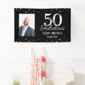 Foto van 50 en Fabulous Birthday Confetti Spandoek (Insitu)