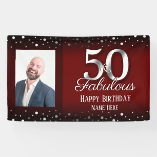 Foto van 50 en Fabulous Birthday Confetti Spandoek