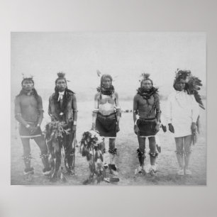 Foto van 5 Grass Dance Indian Warriors Poster