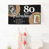 Foto van 80 jaar en Fabulous Gold Glitter 2 Spandoek (Insitu)