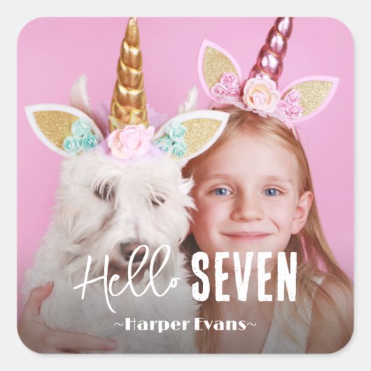 Foto van Aangepaste verjaardag Vierkante Sticker (Voorkant)