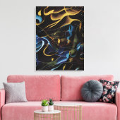 Foto van Abstracte verf dicht Canvas Afdruk (Insitu (Woonkamer))