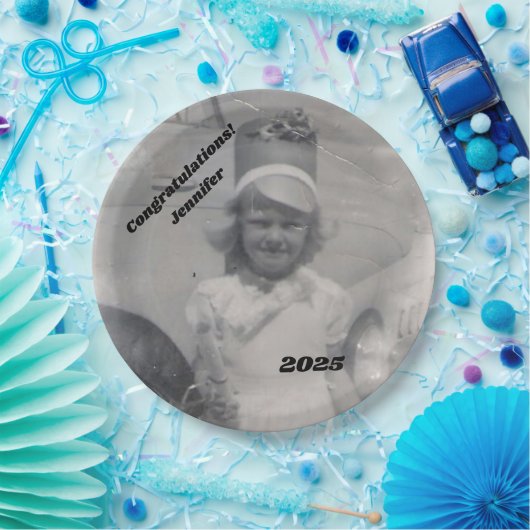 Foto van Afstuderen | Felicitatie | Naam en jaar Papieren Bordje (Feest)