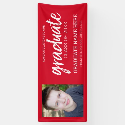 Foto van afstuderen - Klasse van Afstudeerder Red  Spandoek (Verticaal)