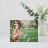 Foto van Afstuderen van whimsical Script Hartelijk Briefkaart (Staand voorkant)