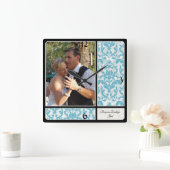 Foto van Aged  Damask Pattern Weddenschap Vierkante Klok (Huis)