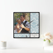 Foto van Aged Damask Pattern Weddenschap Vierkante Klok (Huis)