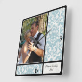 Foto van Aged Damask Pattern Weddenschap Vierkante Klok (Hoek)