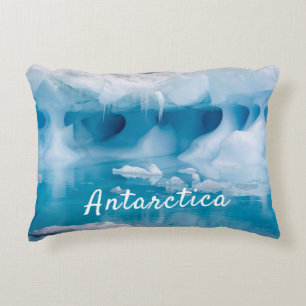 Foto van Antarctica ijsberg met tekst Accent Kussen