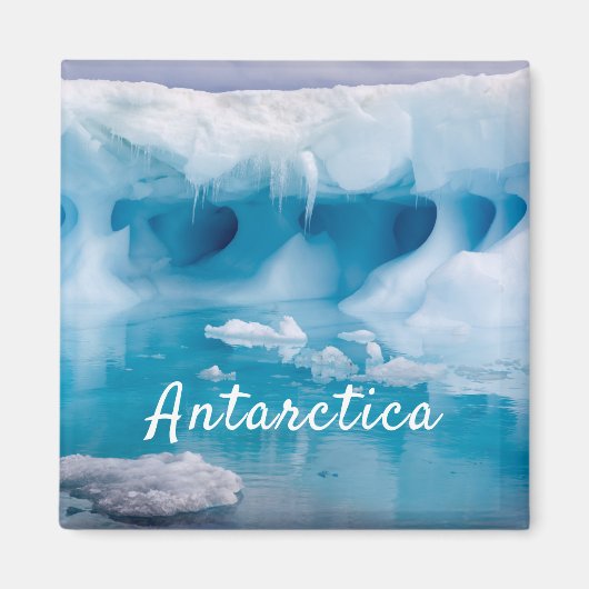 Foto van Antarctica ijsberg met tekst Magneet (Voorkant)
