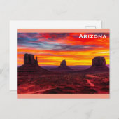 Foto van Arizona Monument Valley Sunset Briefkaart (Voorkant / Achterkant)