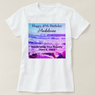 Foto van Atlantic Ocean Waves 40th Birthday Paars T-shirt