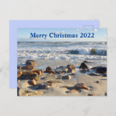 Foto van Atlantic Ocean Waves Kerstmis Feestdagenkaart (Voorkant / Achterkant)