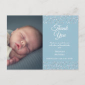 Foto van Baby Boy Script Love Hartelijk dank Aankondigingskaart (Voorkant)