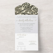 Foto van Back Art Nouveau Leaves en Vines All In One Uitnodiging (Binnen)