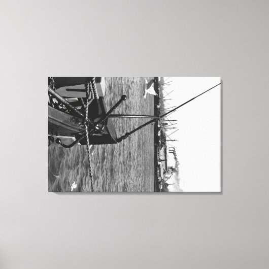Foto van Bandon, Oregon Harbour Uitzicht en Ships Canvas Afdruk (Voorkant)