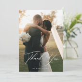 Foto van Beachside Pampas Grass Wedding Bedankkaart (Staand voorkant)