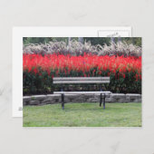 Foto van Bench Red Floral Briefkaart (Voorkant / Achterkant)