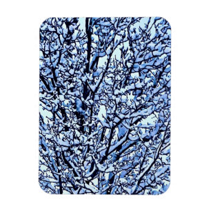Foto van besneeuwde winterboomtakken magneet