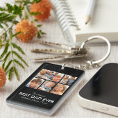 Foto van beste vader op vaderdag Collage Sleutelhanger (Voorkant Rechts)