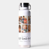 Foto van beste vader op vaderdag Collage Waterfles (Achterkant)