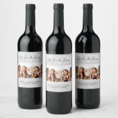 Foto van beste vrienden met zilver glitters stof n wijn etiket (Flessen)