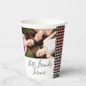 Foto van beste vrienden voor ooit roze hartvriends papieren bekers (Achterkant)
