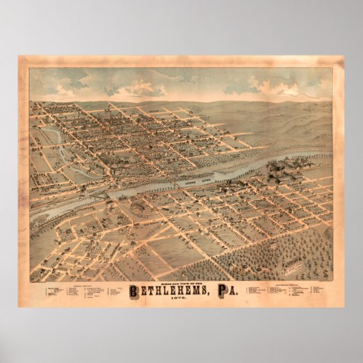  foto van Bethlehem PA (1878) Poster (Voorkant)