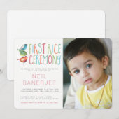 Foto van Birdie First Rice Ceremony Kaart (Voorkant / Achterkant)