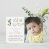 Foto van Birdie First Rice Ceremony Kaart (Staand voorkant)