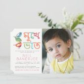 Foto van Birdie First Rice Ceremony Kaart (Staand voorkant)