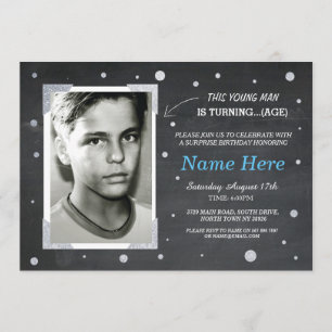 Foto van Birthday Chalk Invite Mannen 40th 50th Kaart