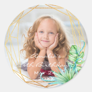 Foto van Birthday Lijst Tropical Gold Bridal Sweet Ronde Sticker