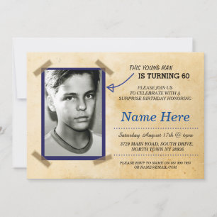 Foto van Birthday Party Vintage Noteer papier op e Kaart