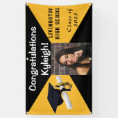 Foto van Black and Gold Vinyl Afstuderen Spandoek (Verticaal)