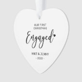 Foto van Black & White First kerst Engaged Ornament (voorkant)