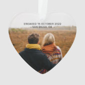 Foto van Black & White First kerst Engaged Ornament (achterkant)